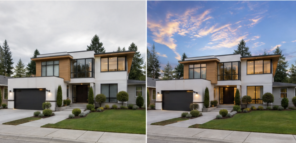 Exterior before sky replacement